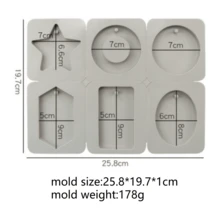 硅胶蜡香囊模具香薰空气清新剂适用于汽车壁橱浴室钥匙扣环氧铸造DIY手工艺品吊坠工艺品 - 灰色 - 查看 28