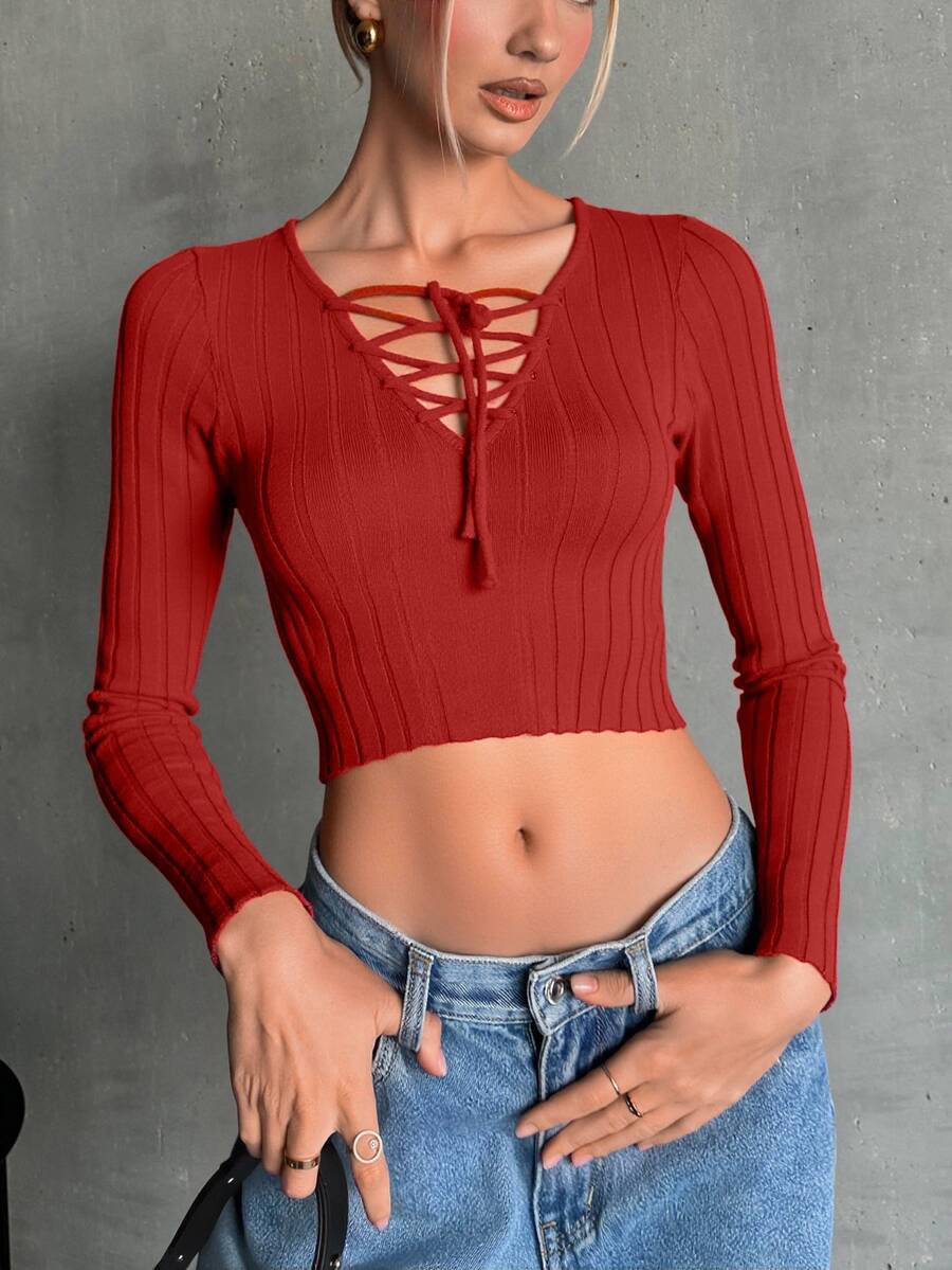 DUKEZA Women Tops - Burgundy - View 1