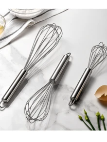 1 pezzo Frusta in acciaio inossidabile, piccolo utensile da cucina per sbattere uova e montare la panna, per la cottura di torte, accessori essenziali per la cucina Rama, per uso in cucina, per uso domestico, per ristoranti di alta qualità - Argento - Visualizzare 4