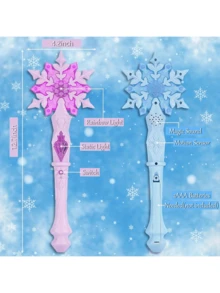 1pc Glittering Frozen Snowflake Wand Toy- Interactive Light & Sound Magic Wand Toy For Girls - Motion Sensitive, Enchanting Effects - Perfect For Birthday Parties And Princess Playtime,Toys For Kids,Frozen Girls,Frozen Dress>Slight Stretch,Frozen Dress,Frozen,Frozen Toys