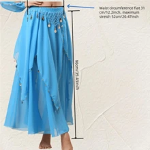 Belly Dance Costume Skirt, Belly Dance Undergarment, Stage Performance Skirt, Belly Dance Practice Grand Skirt - Sapphire - 查看 9