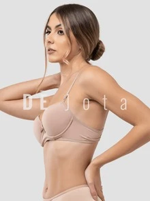 Kit 4 Sutiã Básico Bojo Lingerie Soutien Alça Fina Microfibra Conforto Liso - Multicolorido - Visão 9