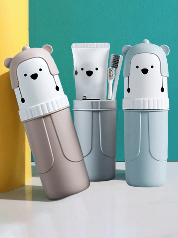 1 كوب فرشاة أسنان محمول بشكل دب كرتوني، حافظة بلاستيكية شمالية محمولة لفرشاة الأسنان، حامل فرشاة أسنان ديكور حمام منزلي وسفري صيفي، صندوق فرشاة أسنان، غطاء واقي محمول لفرشاة الأسنان، حافظة سفر متعددة الوظائف خفيفة الوزن لفرشاة الأسنان، صندوق تخزين فرشاة الأسنان، مناسب للسفر والتخييم والنادي والمدرسة، غطاء سفر لفرشاة الأسنان كوب شطف فرشاة الأسنان مجموعة حامل فرشاة الأسنان مع فرشاة الأسنان معجون الأسنان ديكور حمام منزلي صيفي