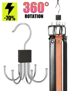 3/2/1pc Belt Organizer For Closet 360° Rotatable, Belt Hanger, 4/5/6pcs Space-Saving & Multi-Functional Closet Organizer For Belts, Bras, Ties, Scarves, Tank Tops & Wallets – Ultimate Accessory Storage Solution