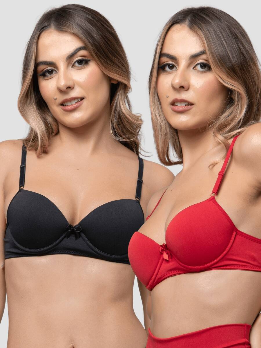 Kit 2 Basic Bra With Cup Direct From The Factory Premium Support Women's Bra Lingerie - Nhiều màu - Xem 1