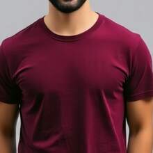 Comfortable Minimalist Printed T-Shirt - Granate - Ver 3