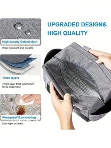 1 Stück isolierte tragbare Lunchbox-Tasche für Studenten zum Mitnehmen von Mahlzeiten, wasserdicht und ölbeständig, Familien-Essenspaket-Tasche, verstärkte Lunchbox-Tasche, tragbare isolierte Lunchbox-Tasche, multifunktionale Oxford-Tuch-isolierte Tasche zum Mitnehmen von Mahlzeiten für Klasse und Familie, isolierte Tasche, tragbare isolierte Lunchbox-Tasche