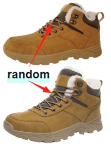 男士徒步靴、男士雪地靴、秋冬季户外运动鞋、PU皮防水徒步靴、户外远足露营狩猎靴、防滑耐用靴、黑/黄棕色系带户外运动安全鞋/工作靴、大码39-48 - 棕色 - 查看 7