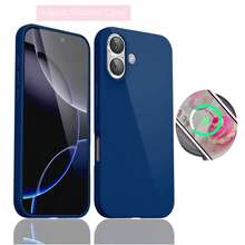 1pc Blue Premium Magnetic Liquid Silicone 3-In-1 Soft Anti-Scratch Super Microfiber Lining + Soft Gel Rubber TPU Bumper + Acrylic Hard Back Skin-Friendly Magnetic Compatible With Magsafe Wireless Charging Full-Body Protective Case Compatible With IPhone 17 Pro/17 Pro Max/17 Air/17/16 Pro/16 Pro Max/16 Plus/16/16E/SE4/15 Pro/15 Pro Max/15 Plus/15/14 Pro/14 Pro Max/14 Plus/14/13 Pro/13 Pro Max/13/12 Pro/12 Pro Max/12/11 Pro Max/11/11 Pro