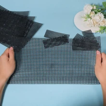 5套/15个编织袋塑料网眼4mm大孔径DIY编织材料袋编织袋网眼四季适用 - 黑色 - 查看 2