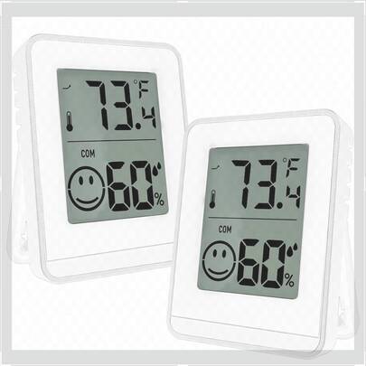 2 PCS Home Indoor Hygrometer, Mini Indoor Thermometer, Temperature And Humidity Monitor, Reptile Thermometer - Houses, Greenhouses,Baby Room,Office, Incubator
