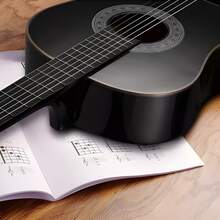 Queens Queen's Acoustic Beginner's Musical Guitar - 黑色 - 查看 5