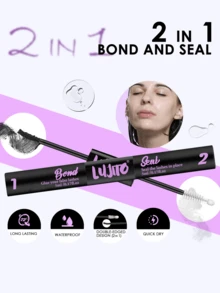 3pcs/2pcs 10ml Adhesive & Sealing Liquid, 4.5ml Remover, Eyelash Extension Glue, Eyelash Glue & Sealing Liquid, Single Eyelash Glue & Sealing Liquid, Super Sticky DIY Eyelash Extension Glue, Cluster Eyelash Glue, 2-In-1 Glue & Sealing Liquid, Cluster Eyelash Glue, Eyelash Cluster Tool, Eyelash Extension Tool, Eyelash Tool Kit, Strong DIY Eyelash Extension, Waterproof Cluster Eyelash Glue Eyelash Extension Set Makeup Tools, Christmas Gift, Holiday Gift - Black - View 2