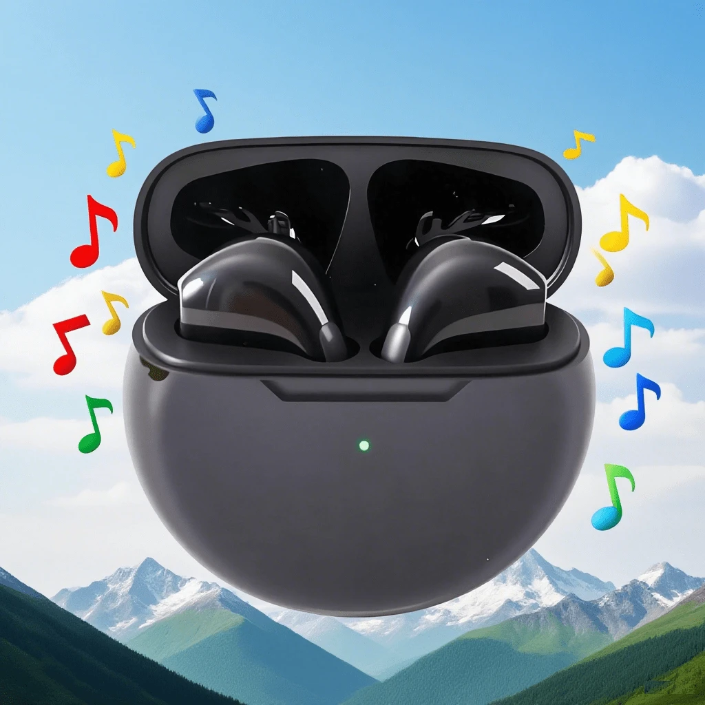 Fashion Mini Wireless Headphones True Wireless Earbuds Lighter With MIC - Black - View 1