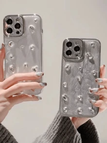 Carcasa de telefon Light Luxury InS-Style din rășină epoxidică tridimensională cu diamant de apă, model 15Pro, pentru Apple 14, emană o senzație de lux și nisip.