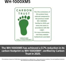 Fones de ouvido supra-auriculares sem fio Sony WH-1000XM5 com cancelamento de ruído premium, Bluetooth, qualidade de chamada nítida, áudio de alta resolução, bateria com duração de até 30 horas, inclui capa rígida, iOS e Android - Preto - Preto - Ver 10