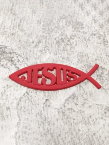 3D Metal Jesus Fish Car Emblem Sticker, Personalized Decorative Christian Jesus Fish Symbol Car Body Decal Badge Sticker - Multicolor - View 9