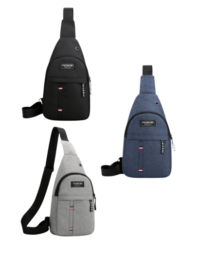 Bolsa Tiracolo Masculina Pochete Transversal Bag Ombro Com Furo do Fone de Ouvido