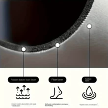 1 pezzo Tappetino da bagno in legno di bambù naturale - Antiscivolo, tappeto da bagno in silicone super assorbente, asciugatura rapida, adatto per bagno, cucina, soggiorno, caffè, bar, giardino - Regalo essenziale per la cura personale, ideale per la decorazione del bagno