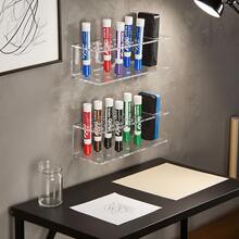 1 Stück klarer Acryl Whiteboard Marker Halter, wandmontiert, Büro Stationery Organizer Mehrschichtiges Marker Präsentationsregal, Tisch-/Wandmontage, Kunstateliers/Klassenzimmer Aufbewahrung INS-Stil Acryl Stifthalter, transparent sichtbar, farbiger Stiftorganizer kreative wandmontierte Stiftaufbewahrung, Acrylmaterial, Büro- und Studienbereich Organizer Multifunktionales Whiteboard Marker Regal, transparent Anti-Verlust, Tisch- und Wandaufbewahrung