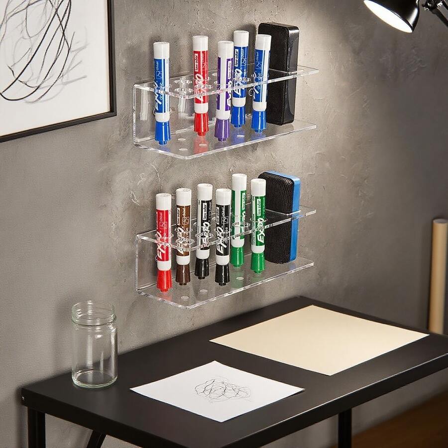 1 Stück klarer Acryl Whiteboard Marker Halter, wandmontiert, Büro Stationery Organizer Mehrschichtiges Marker Präsentationsregal, Tisch-/Wandmontage, Kunstateliers/Klassenzimmer Aufbewahrung INS-Stil Acryl Stifthalter, transparent sichtbar, farbiger Stiftorganizer kreative wandmontierte Stiftaufbewahrung, Acrylmaterial, Büro- und Studienbereich Organizer Multifunktionales Whiteboard Marker Regal, transparent Anti-Verlust, Tisch- und Wandaufbewahrung