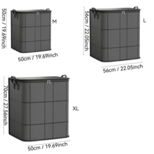 1 pièce Sac de rangement noir, sac mobile grande capacité, sac de pique-nique de camping, sac de rangement pour armoire, sac de rangement saisonnier pour vêtements, sac de rangement pliable et portable convenant pour la chambre, l''armoire, sous le lit, le salon