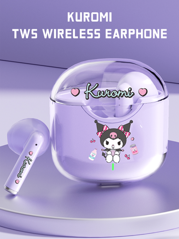 Sanrio Kuromi TWS Wireless Earphone With Bluetooth 5.4, 60-Hour Battery Life, Superior Sound Quality, Game Audio Sync, Semi-In-Ear Fit, And Unique Kuromi Design – Ideal For Music Enthusiasts, Gamers, And Fashion-Conscious Individuals