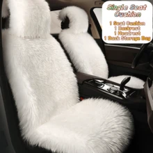 Thick Plush Car Front Single Seat Cushion - Stylish And Warm Plush Seat Covers With Backrest And Storage Pocket For Driver And Passenger - Universal Fit For Fall And Winter Auto Accessories
