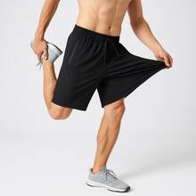 Men's Quick-Drying Ice Silk Gym Shorts - Black - View 10