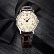 Orient 东方男式“第二代 Bambino Ver. 2”日本自动不锈钢皮革正装手表 FAC00009W0 - 米色 - 查看 3