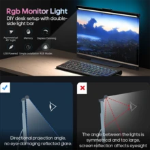 1 件 RGB 电视电脑屏幕灯，游戏灯 RGB 变色，可调光显示灯，USB 供电，具有 RGB/三色多级调光，适用于游戏和家庭办公室设置 - USB - 查看 10