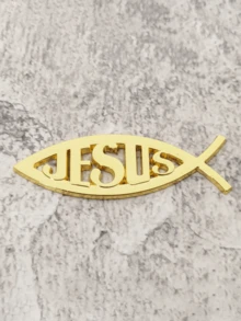 3D Metal Jesus Fish Car Emblem Sticker, Personalized Decorative Christian Jesus Fish Symbol Car Body Decal Badge Sticker - Multicolor - View 7