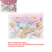 40张/包 Sanrio 贴纸 Kuromi Melody Cinnamoroll 可爱卡通 Hello Kitty 纸质装饰 PVC 贴纸收纳袋 适合派对礼物