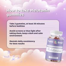 TuttiBear Melatonin Gummies For Sleep | Vegan Sleep Aid With Melatonin, Valerian, Chamomile & Lemon Balm | Sugar-Free Raspberry-Flavored | 1, 3 Or 6-Month Supply ✅ 24/48h Delivery