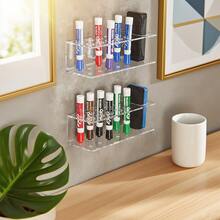 1 Stück klarer Acryl Whiteboard Marker Halter, wandmontiert, Büro Stationery Organizer Mehrschichtiges Marker Präsentationsregal, Tisch-/Wandmontage, Kunstateliers/Klassenzimmer Aufbewahrung INS-Stil Acryl Stifthalter, transparent sichtbar, farbiger Stiftorganizer kreative wandmontierte Stiftaufbewahrung, Acrylmaterial, Büro- und Studienbereich Organizer Multifunktionales Whiteboard Marker Regal, transparent Anti-Verlust, Tisch- und Wandaufbewahrung