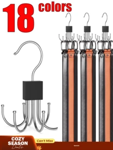 3/2/1pc Belt Organizer For Closet 360° Rotatable, Belt Hanger, 4/5/6pcs Space-Saving & Multi-Functional Closet Organizer For Belts, Bras, Ties, Scarves, Tank Tops & Wallets – Ultimate Accessory Storage Solution