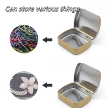 1pc Empty Metal Storage Box, Vintage Hinge Mini Box, Small Candy Tin, Portable Packaging Tin Box, Outdoor Travel Supplies, Home Organization And Storage