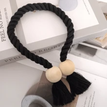 2 件木制窗帘绑带，波西米亚风格涤纶手工编织绳，带圆球或立方体设计，适用于窗帘、透明窗帘架，增添舒适氛围 - 彩色 - 查看 19