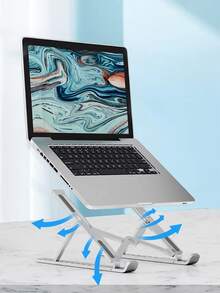 1个塑料笔记本电脑支架，配有便携收纳袋，可折叠可调节散热垫，适用于所有笔记本电脑型号，10个可调节角度，返校礼物，高度可调笔记本电脑增高架，ABS材质笔记本电脑支架，兼容10-15.6英寸笔记本电脑和iPad，笔记本电脑配件 - 彩色 - 查看 9