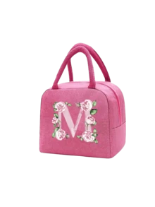Borsa termica per il pranzo rosa, borsa frigo per bambini/adulti, borsa a tracolla, lunch box, ghiaccio, borsa termica per picnic, lunch box con motivo floreale alfabeto A-Z, borsa organizer per il pranzo in tela leggera e portatile, adatta per il ritorno a scuola, aula, università, ufficio, campeggio e picnic, forniture scolastiche, organizzazione cucina, accessori cucina, borsa per il pranzo, lunch box da donna, borsa da viaggio per il pranzo impermeabile - Multicolore - Visualizzare 22
