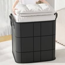 1 pièce Sac de rangement noir, sac mobile grande capacité, sac de pique-nique de camping, sac de rangement pour armoire, sac de rangement saisonnier pour vêtements, sac de rangement pliable et portable convenant pour la chambre, l''armoire, sous le lit, le salon