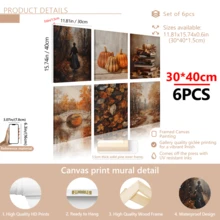 6 قطعة/مجموعة مطبوعات فنية خريفية قديمة | مجموعة من 6 مطبوعات خريفية | فن الحائط الخريفي | ديكور خريفي بألوان دافئة | مجموعة طباعة لعيد الشكر الموسمي | امرأة تسير في الغابة ، اليقطين ، كومة الكتب ، الجسر ، أوراق الخريف ، ممر الغابة | مؤطرة أو غير مؤطرة ، ديكور الغرفة ، ديكور المنزل ، ديكور بيت الطالب ، هدايا لزينة الحائط في الفندق ، المنزل ، غرفة المعيشة ، غرفة النوم ، الحمام والمكتب