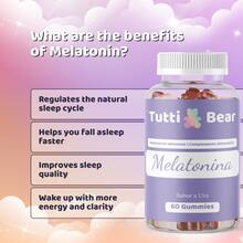 TuttiBear Melatonin Gummies For Sleep | Vegan Sleep Aid With Melatonin, Valerian, Chamomile & Lemon Balm | Sugar-Free Raspberry-Flavored | 1, 3 Or 6-Month Supply ✅ 24/48h Delivery