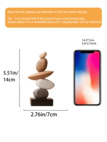 Stacking Stone Sculpture - Abstract Balancing Rock Art Resin Sculpture, Stylish And Elegant Design, Decorative Desktop Figurine For Home And Office Gift Birthday Graduation Christmas Gift