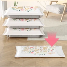 4pcs Vacuum Compression Bags With Flower Patterns (4 Different Sizes, Suitable For Storing T-Shirts, Down Jackets, Quilts; 1 Manual Air Pump Included As A Gift, Ideal For Home Storage Or Travel Luggage Organization, Perfect Christmas Gift) - لون - مشاهدة 4