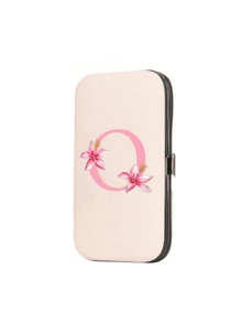 This 7-Piece A-Z Letter Print Travel Nail Art Set Features Pink Flowers And Initials Of Your Name, A Large-Capacity Nail Care Storage Box, Stainless Steel Tools, An Ultra-Sharp, Splash-Proof Nail Clipper Set, And A Classic Design Nail Clipper Case. - Multicolor - View 27