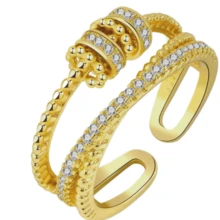 1pc Multi-Layer Twistable Copper-Material Ring, Summer/Spring Fashion Accessories For Women, Adjustable Sensory Fidget Rings, Suitable For Valentine's Day, Women's Holiday Or Birthday Gifts