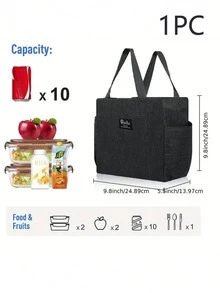 1 Stück isolierte tragbare Lunchbox-Tasche für Studenten zum Mitnehmen von Mahlzeiten, wasserdicht und ölbeständig, Familien-Essenspaket-Tasche, verstärkte Lunchbox-Tasche, tragbare isolierte Lunchbox-Tasche, multifunktionale Oxford-Tuch-isolierte Tasche zum Mitnehmen von Mahlzeiten für Klasse und Familie, isolierte Tasche, tragbare isolierte Lunchbox-Tasche