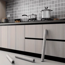 1 Roll Self-Adhesive Wood Grain Wallpaper - Waterproof PVC Self-Adhesive Door Sticker, Peelable And Stick Vinyl Film, Furniture Renovation Waterproof Decorative Sticker, Suitable For Wardrobe, Cabinet, Table, Closet Furniture Decoration, Holiday Home Renovation, Christmas Christmas Decoration Christmas Tree Gift Decor Thanksgiving Wedding For Gifts Party Supplies Indoor Holiday Halloween Christmas Decor Thanksgiving Wedding For Gifts Party Supplies Halloween Decor Halloween Ornaments - White - View 6