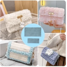 5套/15个编织袋塑料网眼4mm大孔径DIY编织材料袋编织袋网眼四季适用 - 黑色 - 查看 3